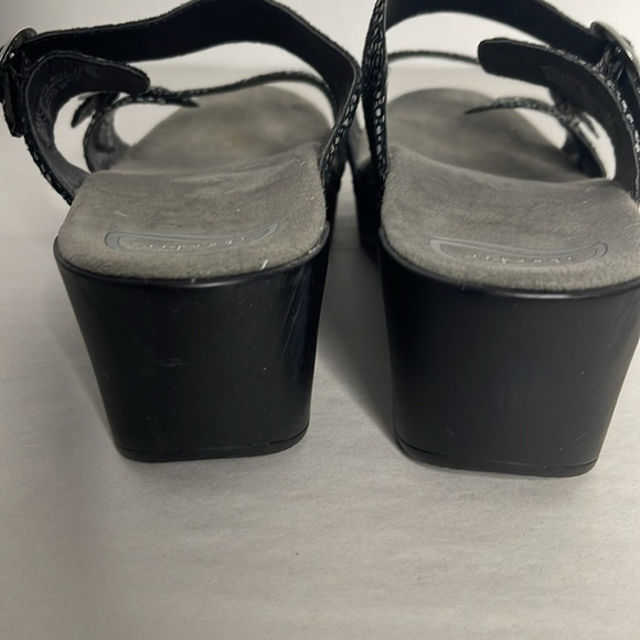 Dansko Sophie Sandals 2 Straps Buckles EU 41 US 11 Black silver dot print - Picture 4 of 6